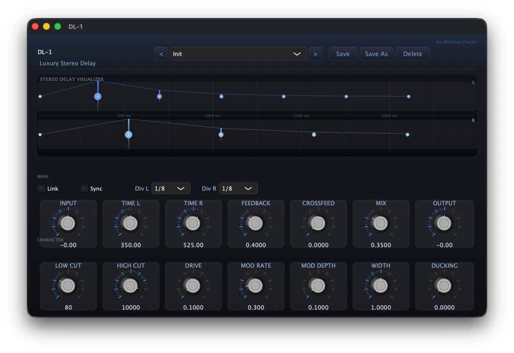 Screenshot DL-1 Stereo delay
