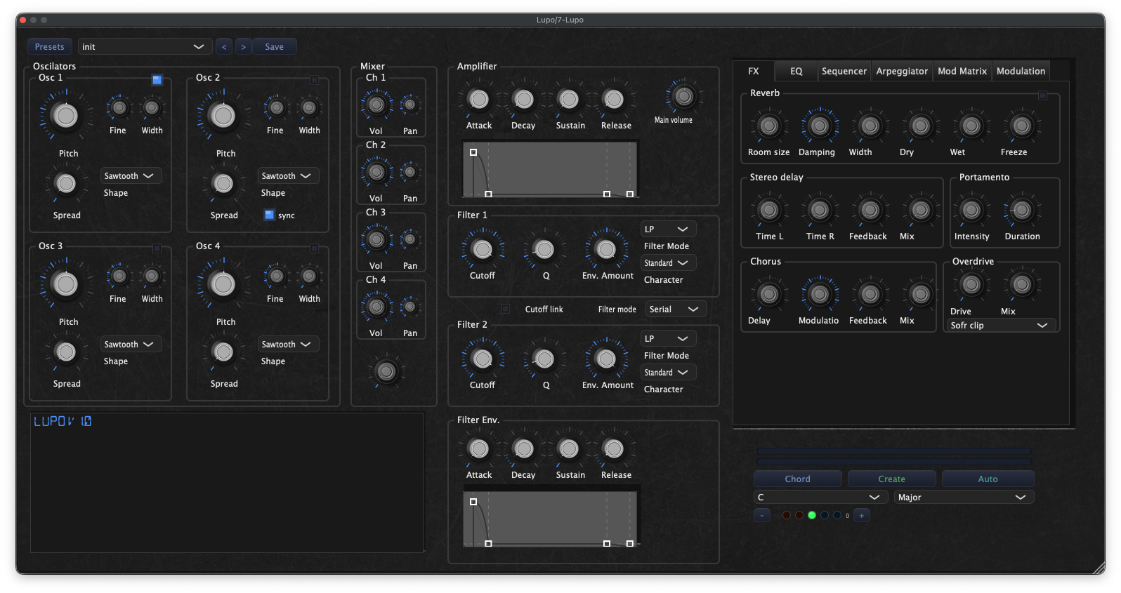 Screenshot LUPO Synthesizer